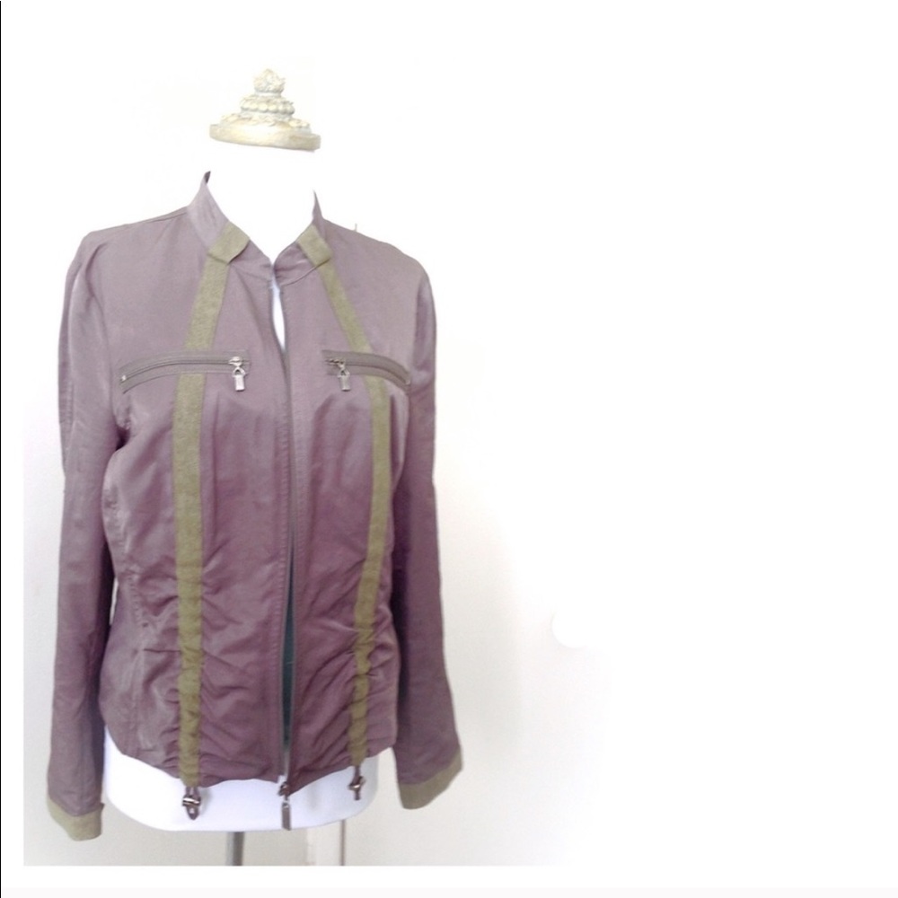 Abbie Mags Military Olive Green Bomber Jacket Sz 8